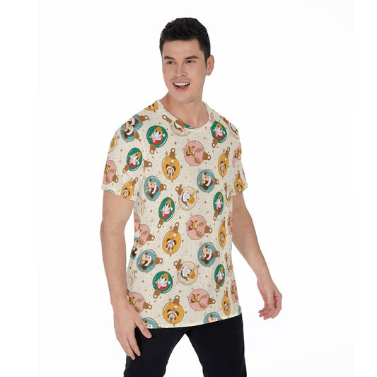 Golden Holiday Baubles - Men's Short Sleeve T-Shirt