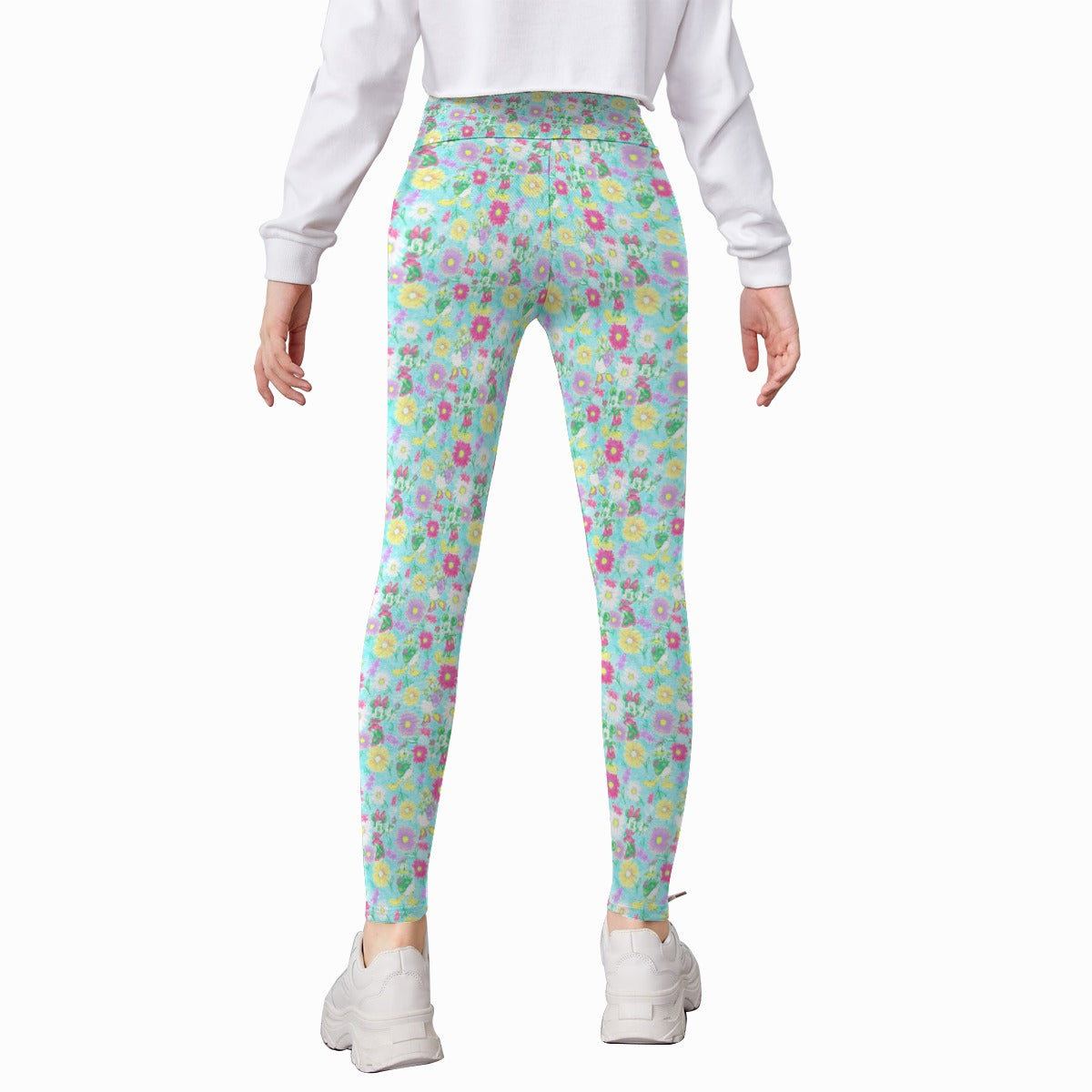 Neon Spring Floral Friends - Kid's Leggings