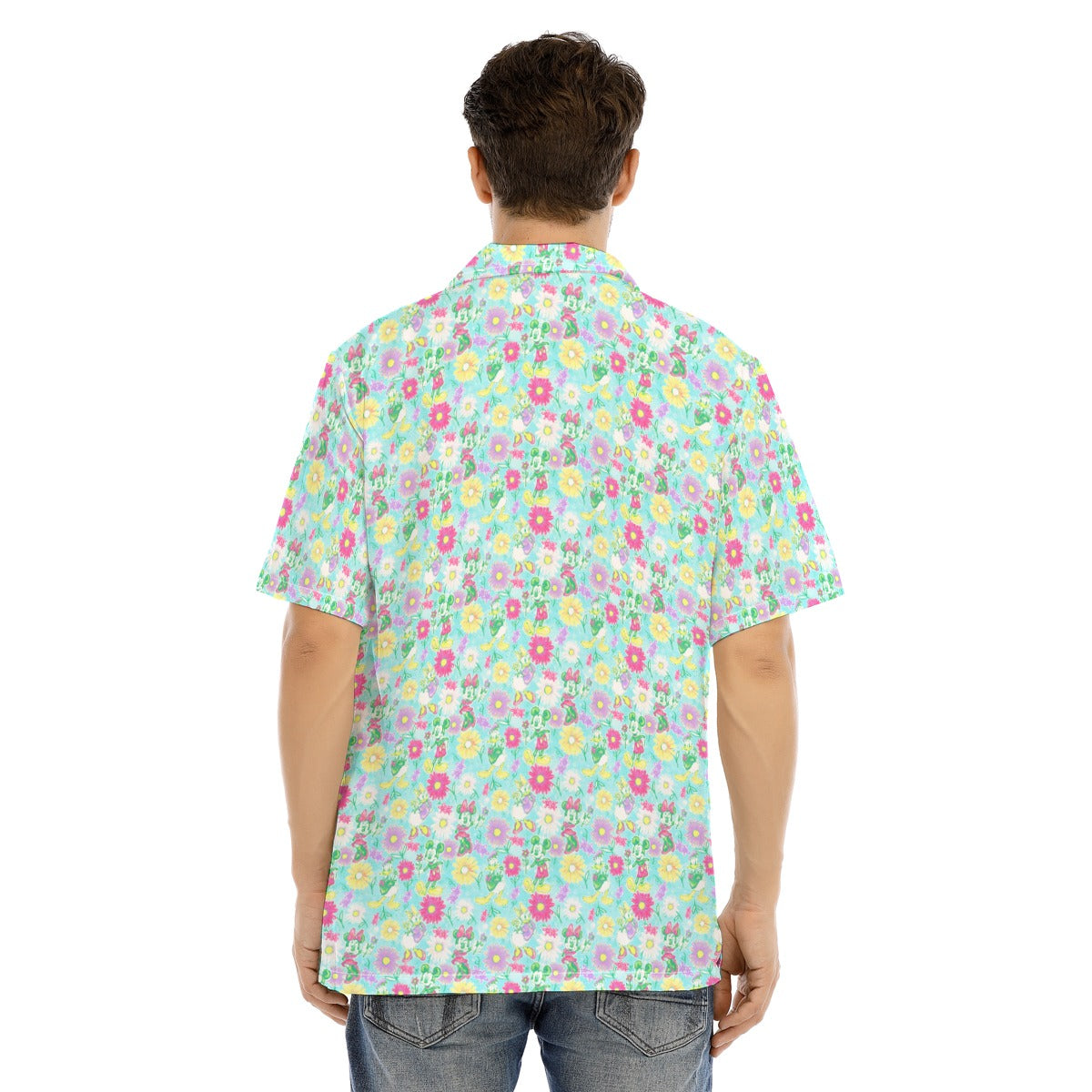 Neon Spring Floral Friendsends - Men's Hawaiian Button Up Shirt