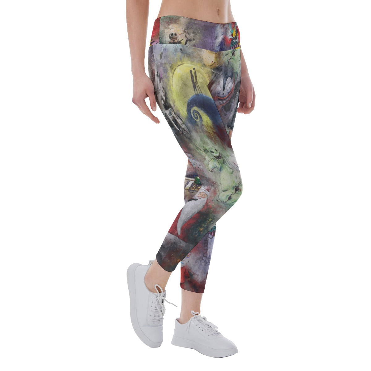 Watercolor Nightmare Town - Women's Yoga Leggings
