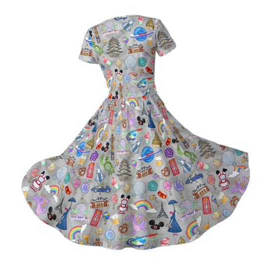 EC Around The World Experience - Women's V-Neck Ruched Midi Dress