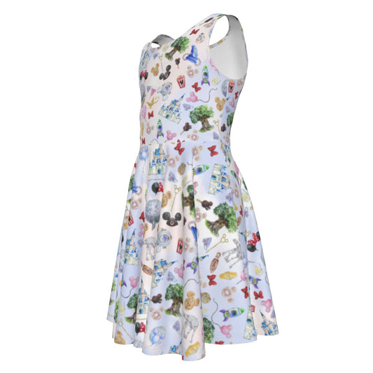 WDW Park Hopper - Kid's Sleeveless Skater Dress