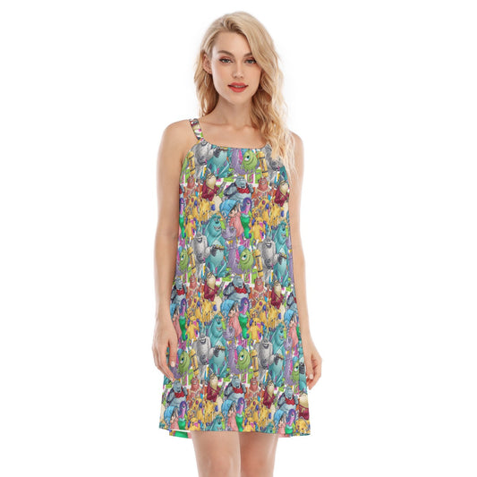 Monster Mayhem Sketched - Women’s Adjustable Sundress