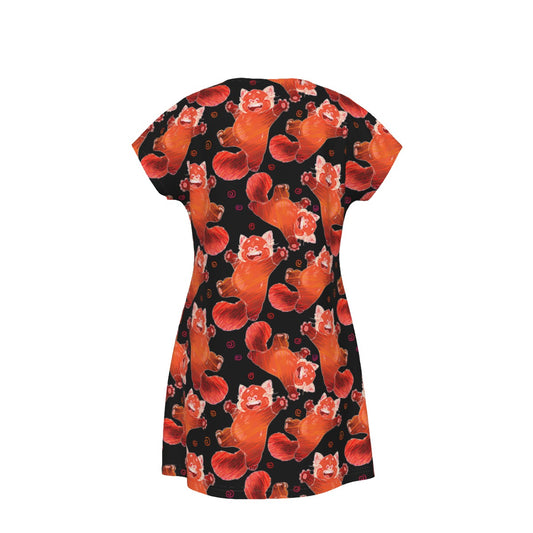 Scribbly Red Panda - Women's T-Shirt Dress