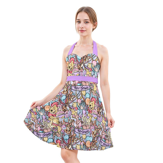 Birthday Bash in the Woods - Women's Halter Vintage Pocket Dress