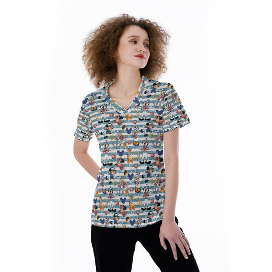 Cruise Crew on Deckends - Women's Short Sleeve V-Neck T-Shirt
