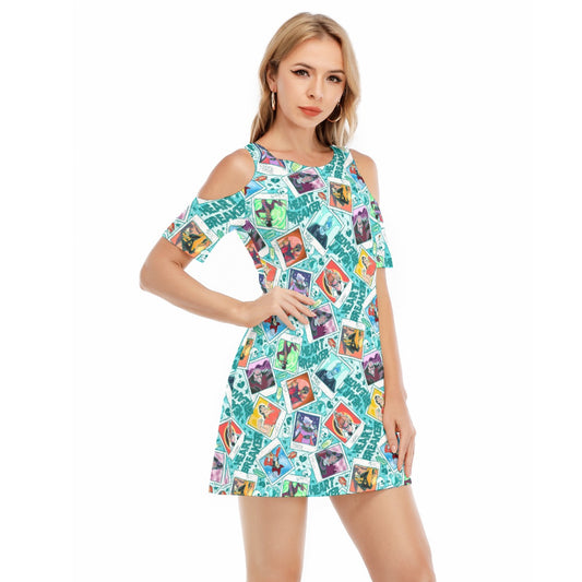 Heartbreaker Villaintine - Women's Cold Shoulder Cotton Dress