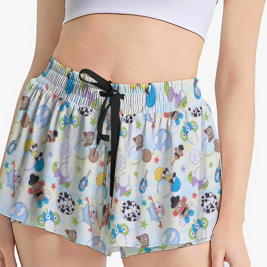 Playful Toy Style Icons - Women's Flowy Pocket Shorts