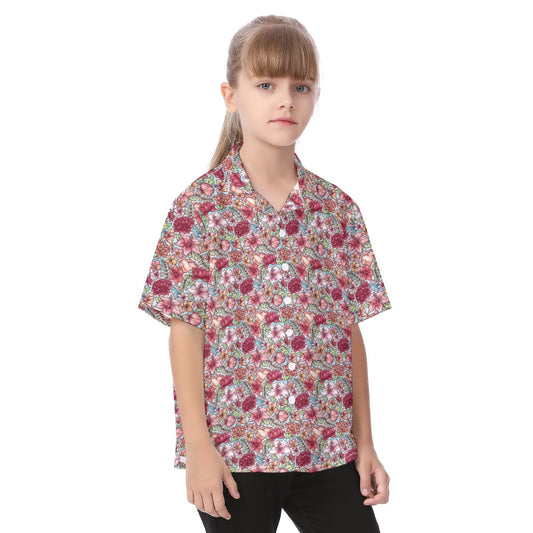 Fairytale Florals – Island Princess - Kid's Hawaiian Button Up Shirt