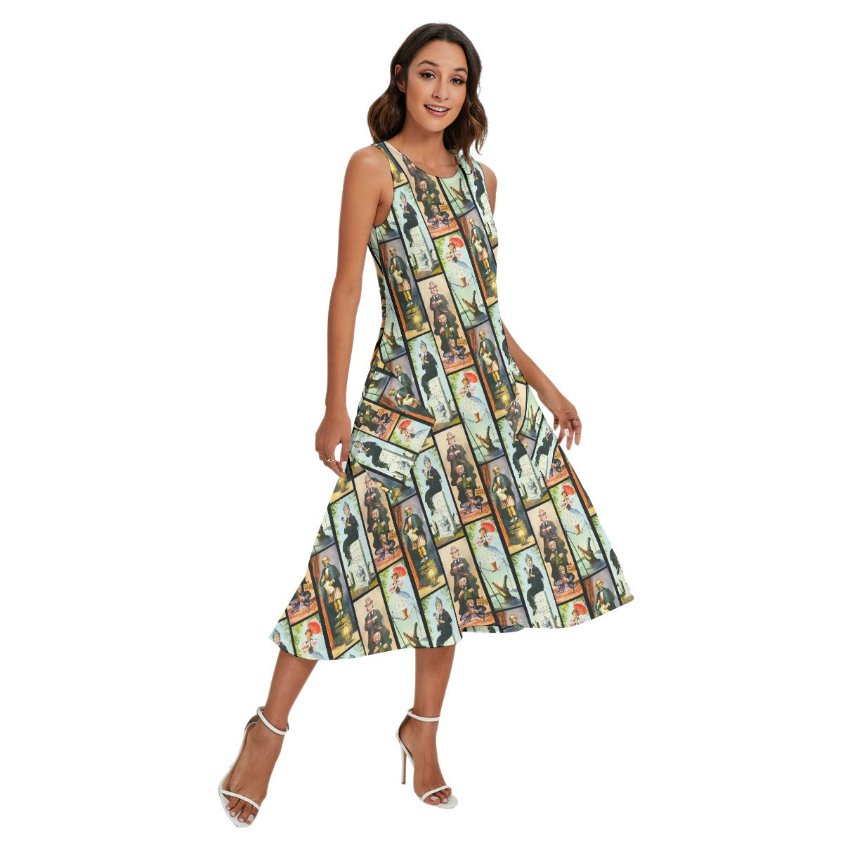 Stretch Room Portraits - Women’s Diagonal Pocket Midi Dress