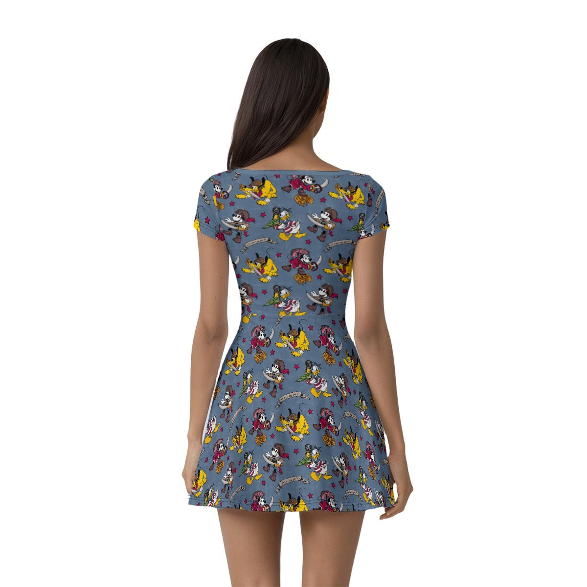 Cruise Pirate Night - Women’s Short Sleeve Athletic Skater Dress with Built-In Shorts