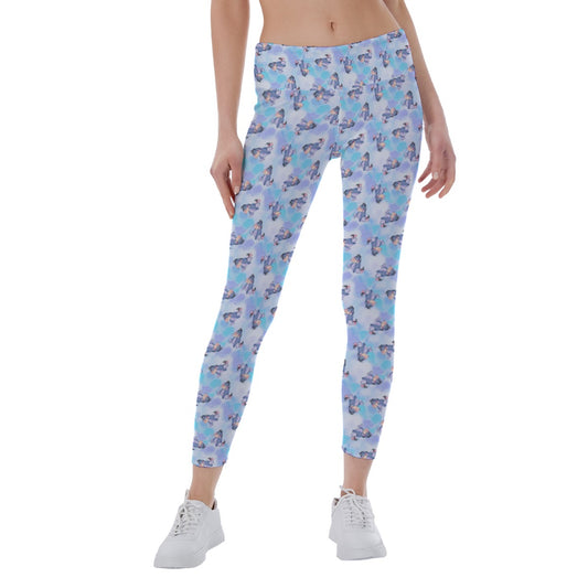 Watercolor Gentle Donkey - Women's Yoga Leggings