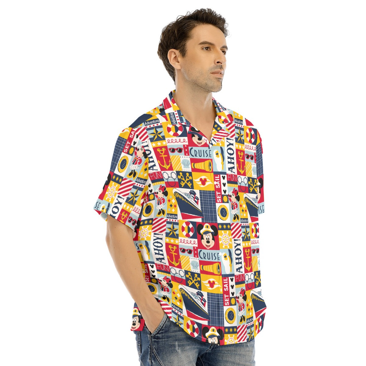 Nautical Cruise Patchwork - Men's Hawaiian Button Up Shirt