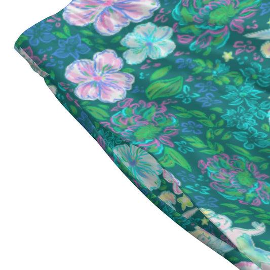 Pixie in Neon Blooms - Women's Pocket Skater Skirt