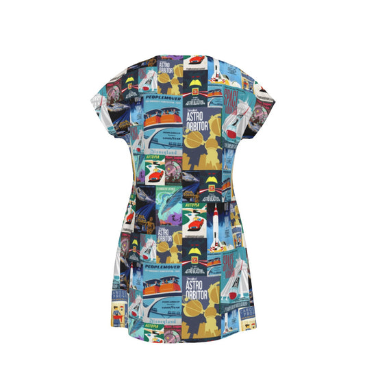 Vintage Tomorrow Ride Posters - Women's T-Shirt Dress