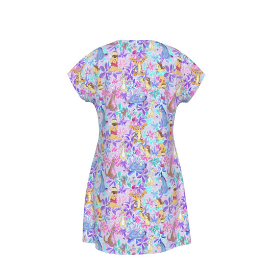 Storybook Friends in Bloom - Women's T-Shirt Dress