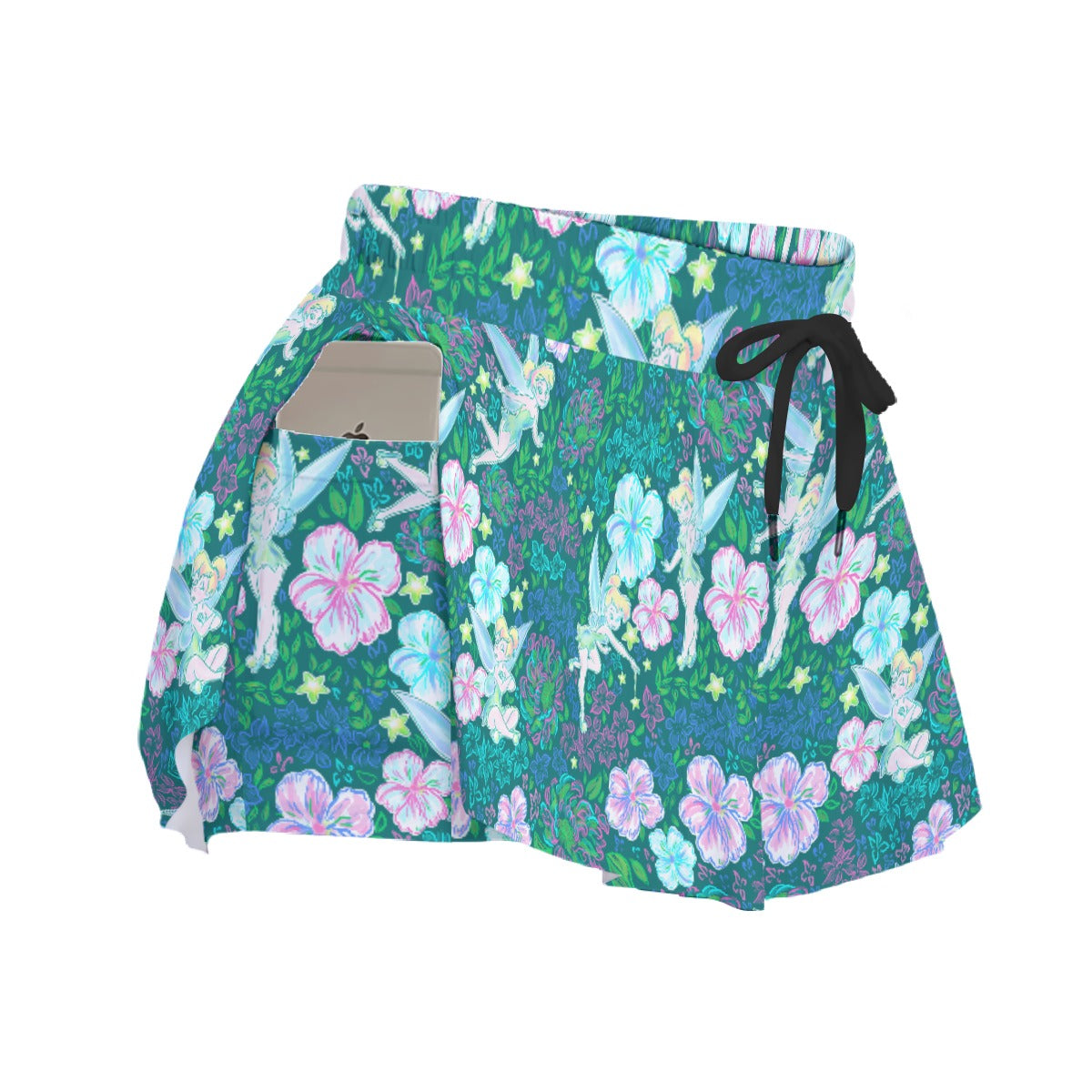 Pixie in Neon Blooms - Women's Flowy Pocket Shorts