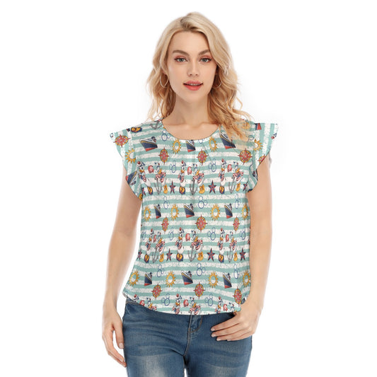 Sailor Duo on Deck - Women’s Flutter Sleeve Top