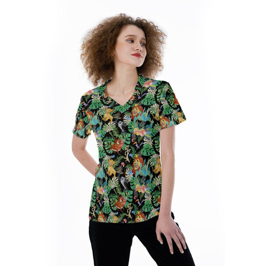 Watercolor Jungle Pride - Women's Short Sleeve V-Neck T-Shirt
