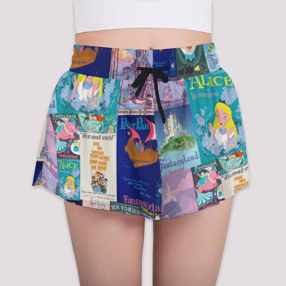 Vintage Fantasy Ride Posters - Girls’ Flowy Pocket Shorts