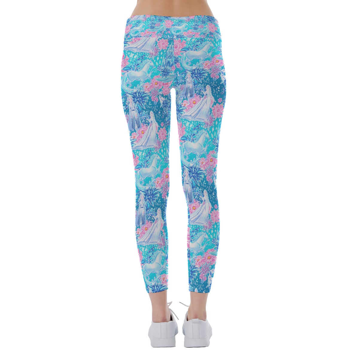 Ice Queen Frosted Florals - Women's Yoga Leggings