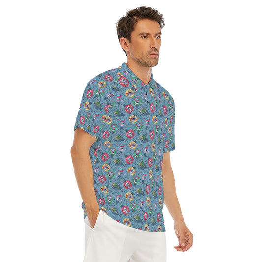 Holiday Baubles with Mischievous Blue Alien - Men's Polo Shirt