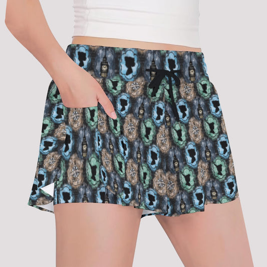 Starry Flight Silhouettesttes - Girls’ Flowy Pocket Shorts