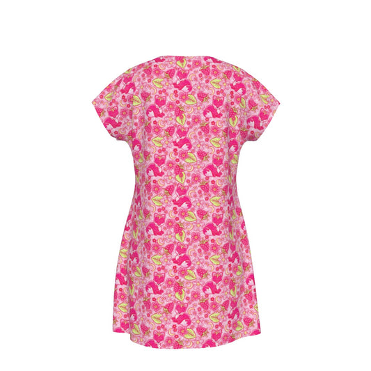Fruitimals - Raspberry Foxes - Women's T-Shirt Dress