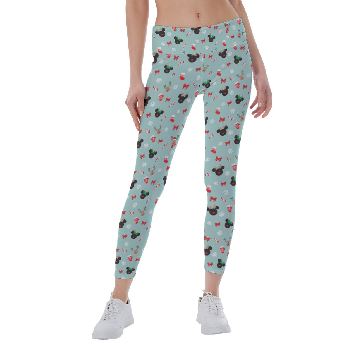 Festive Reindeer Mouse Holidayeers - Women's Yoga Leggings