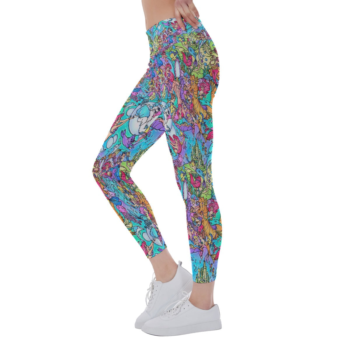 Under the Sea Storybook Scenes - Women's Yoga Leggings