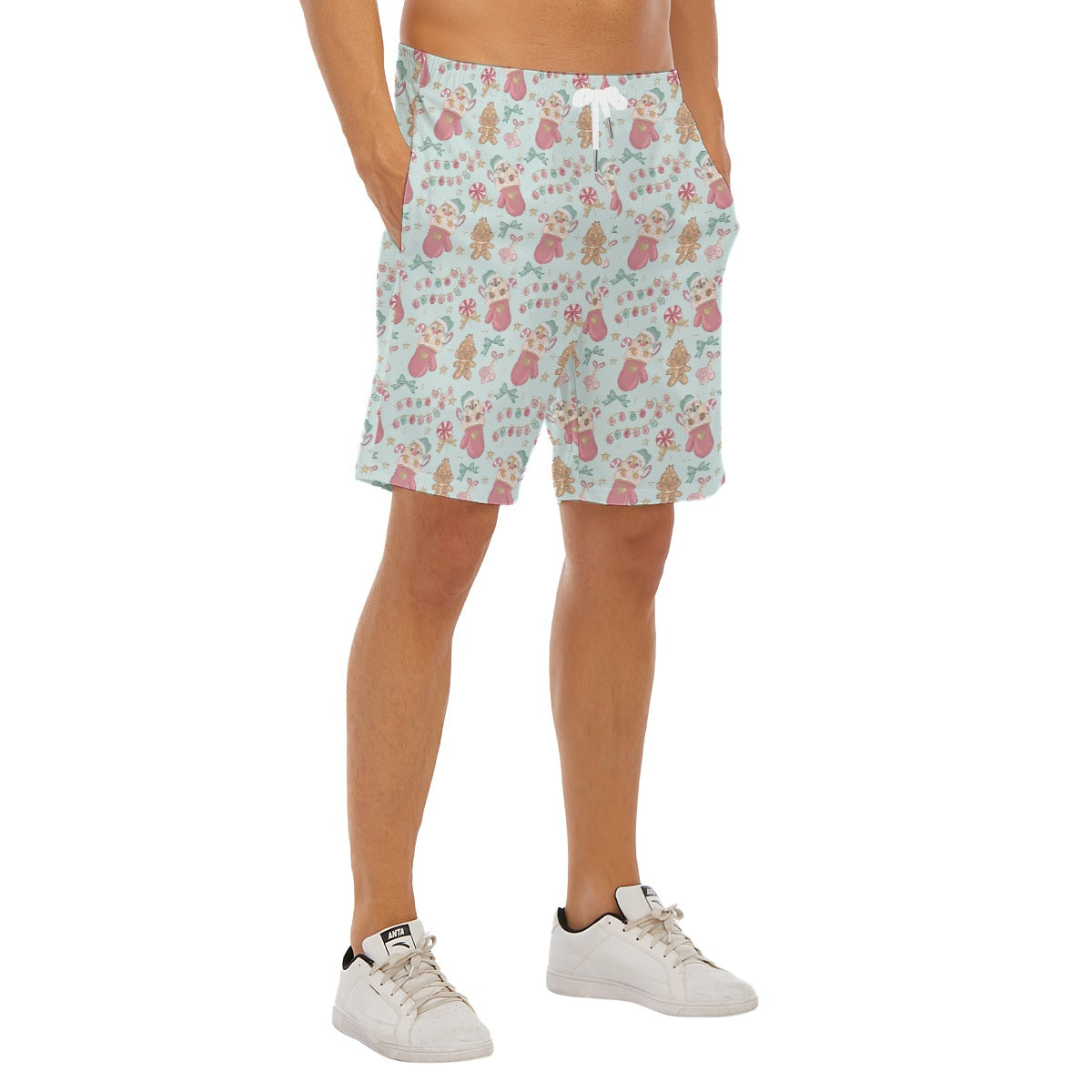 Cheeky Chipmunks Candy Cane Cheer - Men’s Pocket Beach Shorts