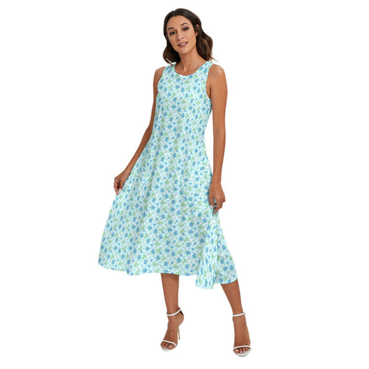 Summer Fruits - Blueberry - Women’s Diagonal Pocket Midi Dress