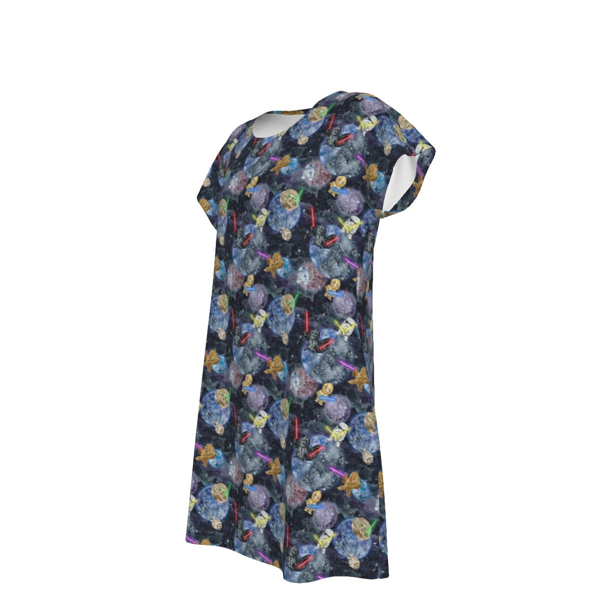 Watercolor Cosmic Battle - Women's T-Shirt Dress