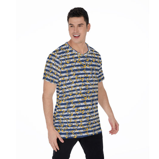 Nautical Mouse Ear Anchors - Men's Short Sleeve T-Shirt
