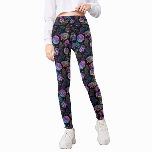 Watercolor Galactic Mandalas - Kid's Leggings
