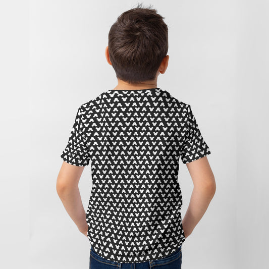 Playful Polka Dot Ears Black - Kid’s Short Sleeve T-Shirt