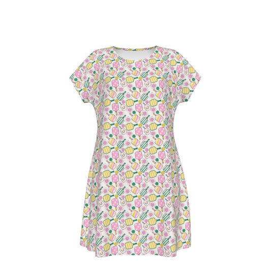 Pretty Pickleball Paddles - Women's T-Shirt Dress