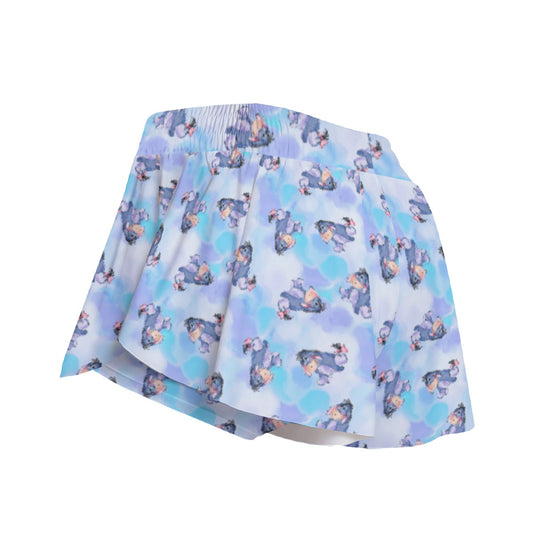 Watercolor Gentle Donkey - Women's Flowy Pocket Shorts