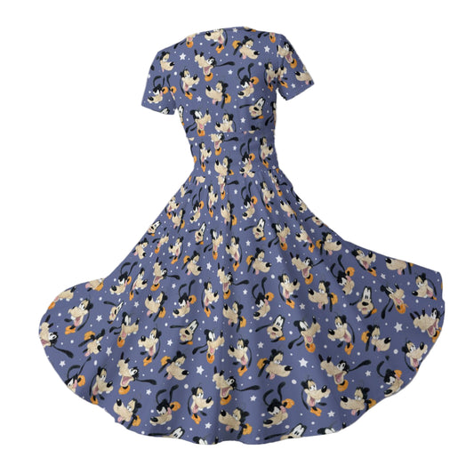 Funny Silly Dog - Women's V-Neck Ruched Midi Dress