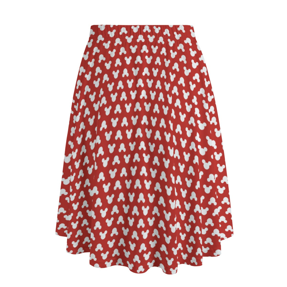 Playful Polka Dot Ears Red - Women’s Pocket Midi Skirt