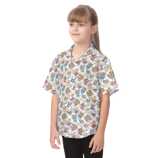 Flourishing Fairytale Pots - Kid's Hawaiian Button Up Shirt