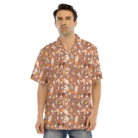 Pumpkin Spice Friends FallFall - Men's Hawaiian Button Up Shirt