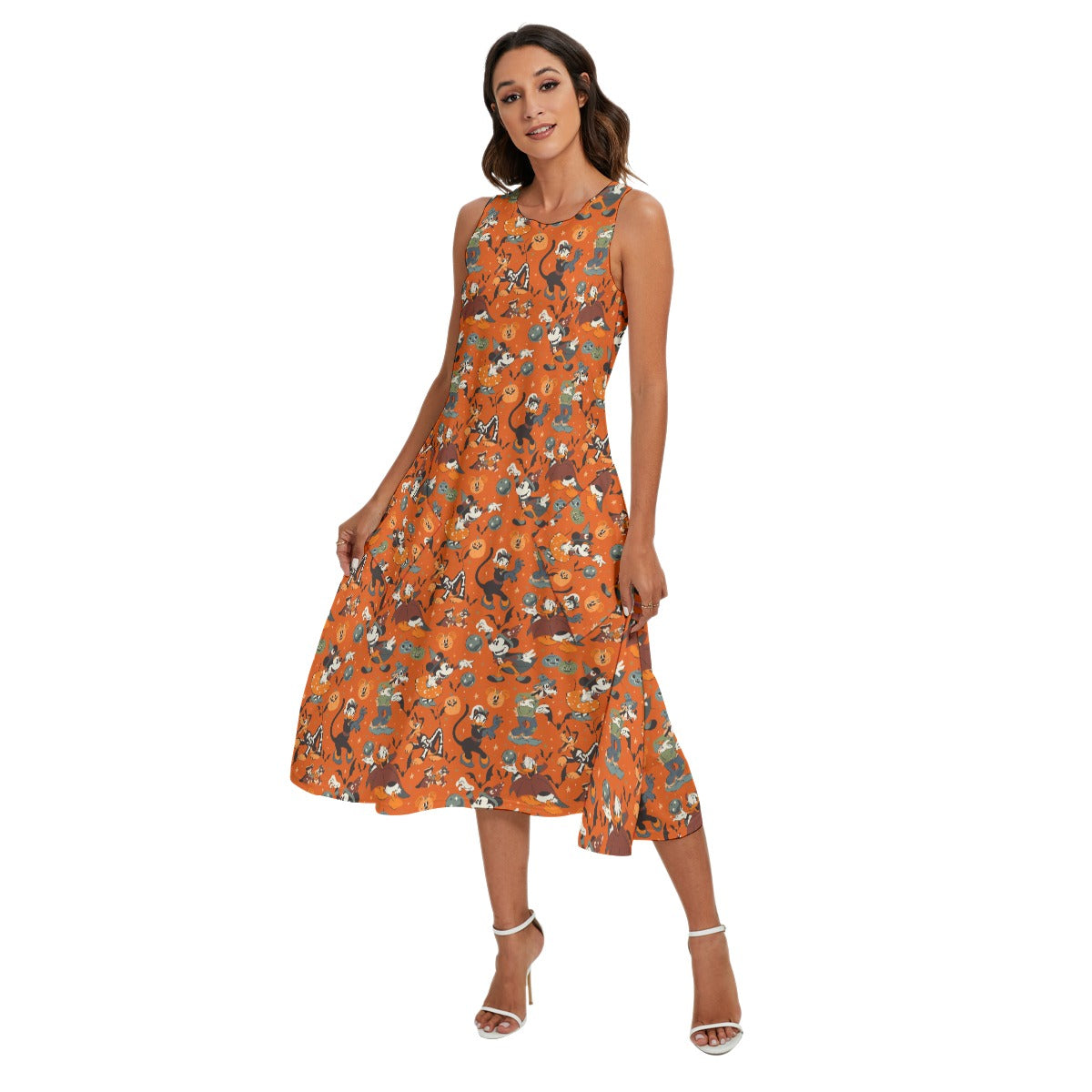 Vintage Halloween Parade - Women’s Diagonal Pocket Midi Dress