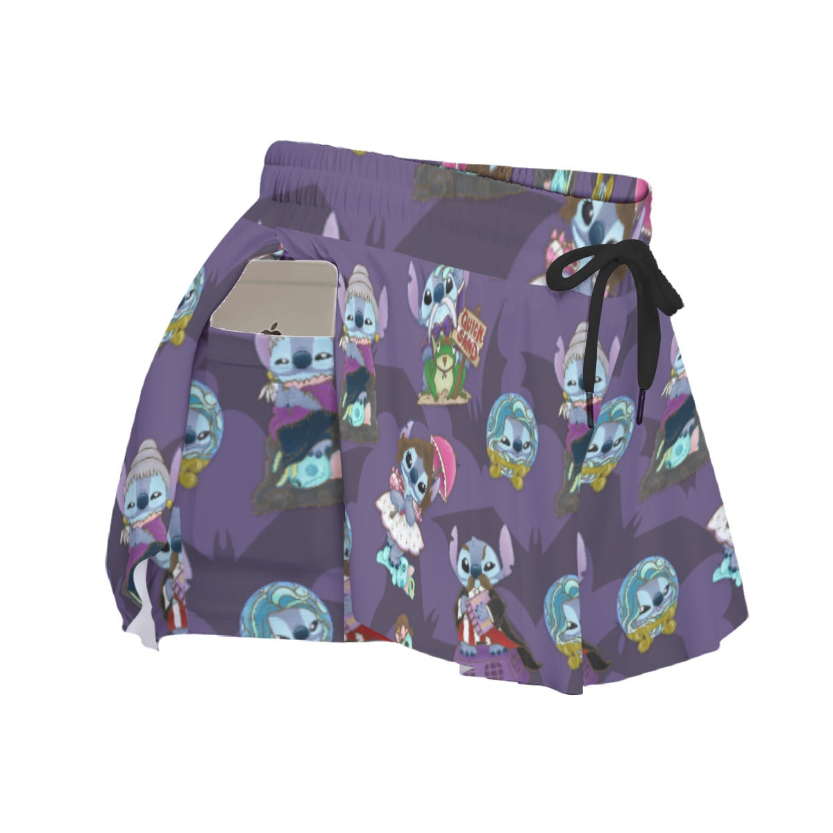 Haunted Alien Portraits - Women's Flowy Pocket Shorts