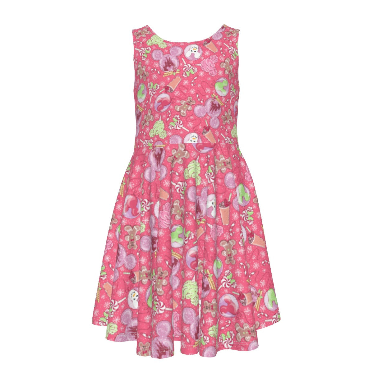 Winter Mouse Snacks &amp; Balloons - Kid's Sleeveless Skater Dress