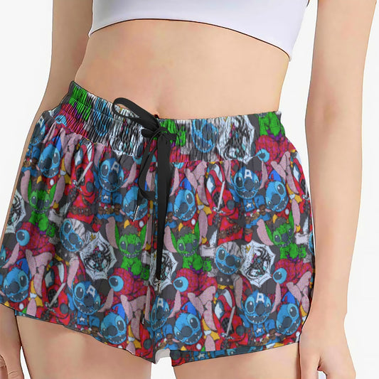 Superhero Stitch - Heroes Assembled - Women's Flowy Pocket Shorts