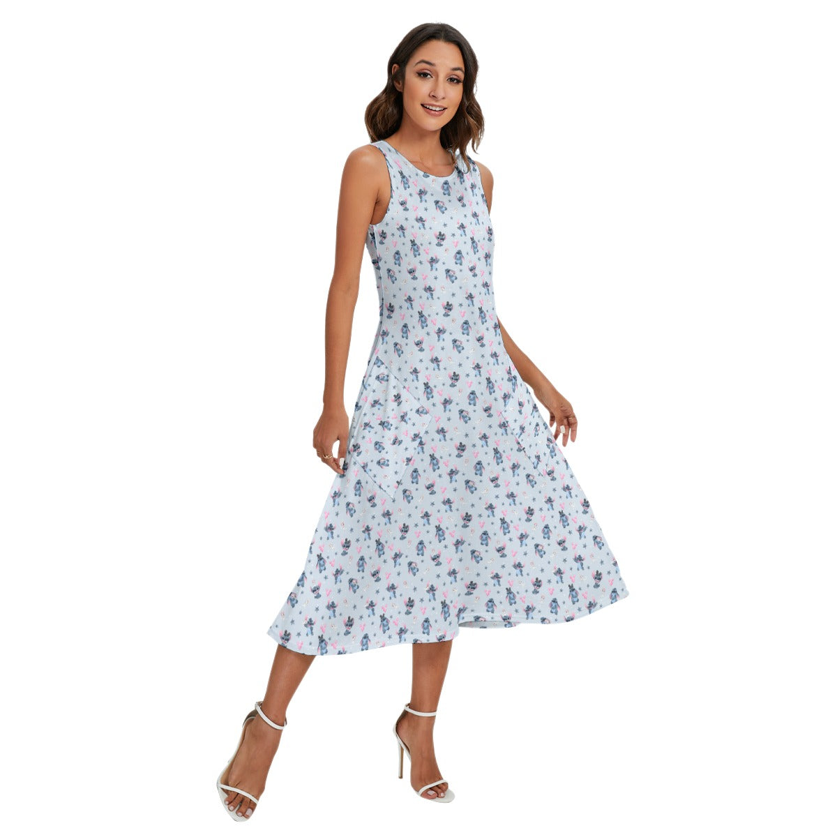 Happy Stitch - Women’s Diagonal Pocket Midi Dress