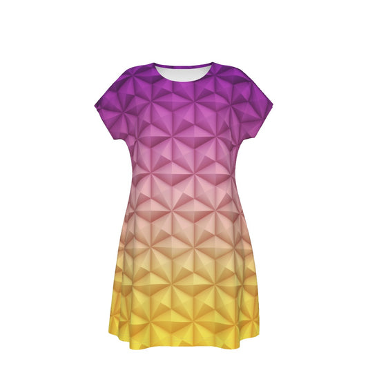 Geometric Spaceship Sphere - Women's T-Shirt Dress
