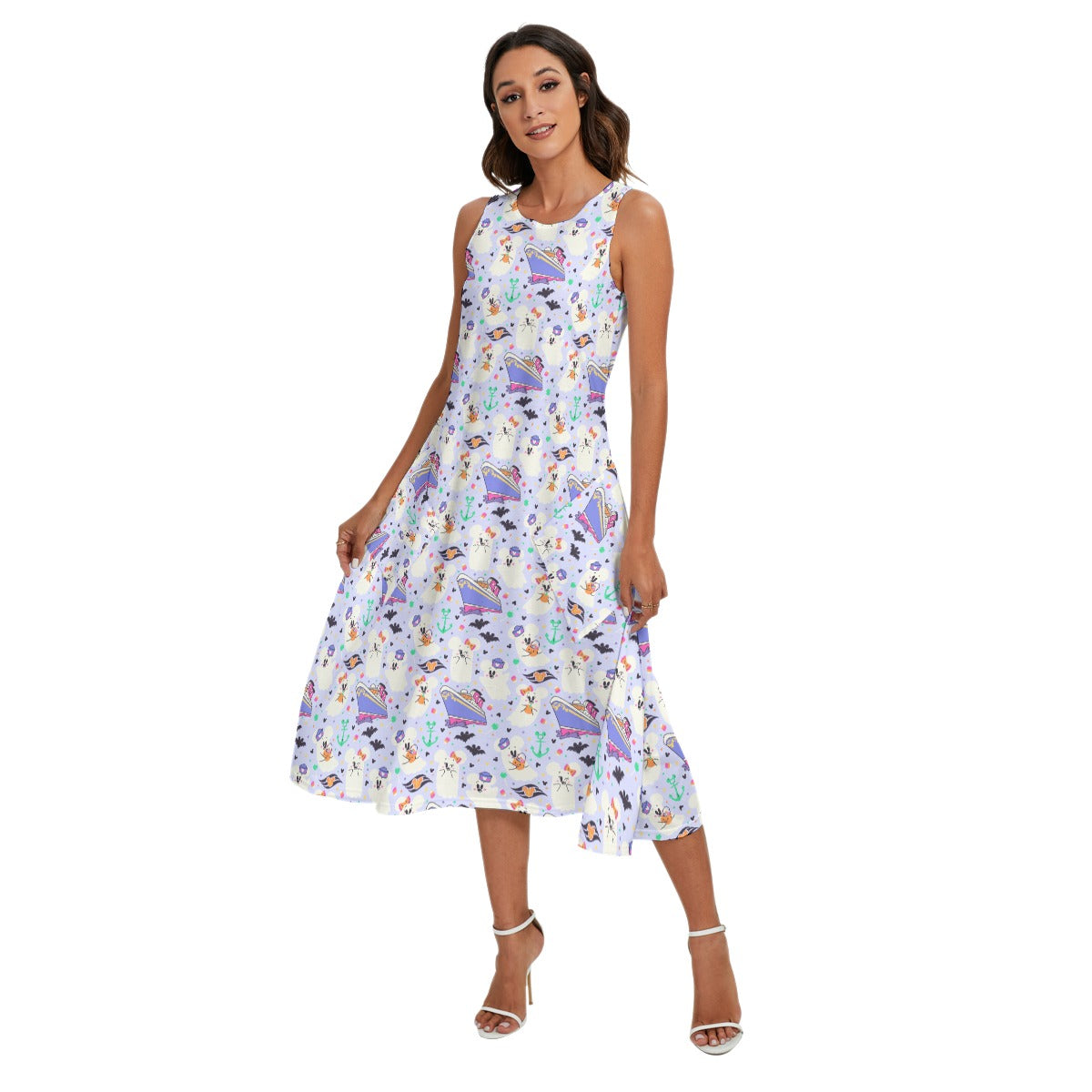 Spooky Sea Ghosts - Women’s Diagonal Pocket Midi Dress