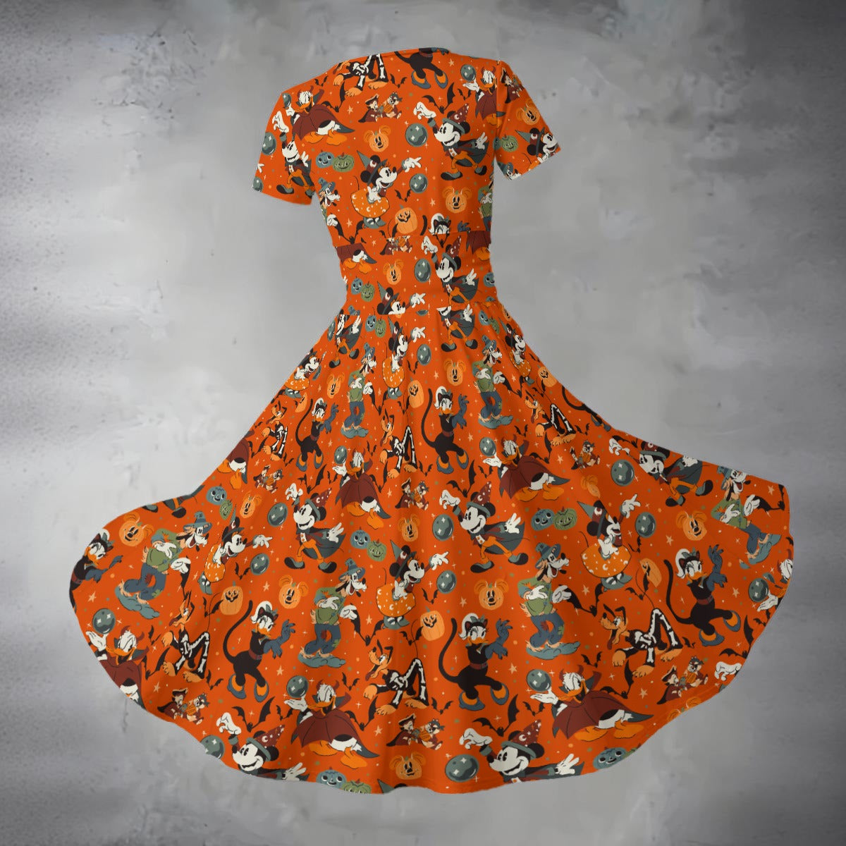 Vintage Halloween Parade - Women's V-Neck Ruched Midi Dress